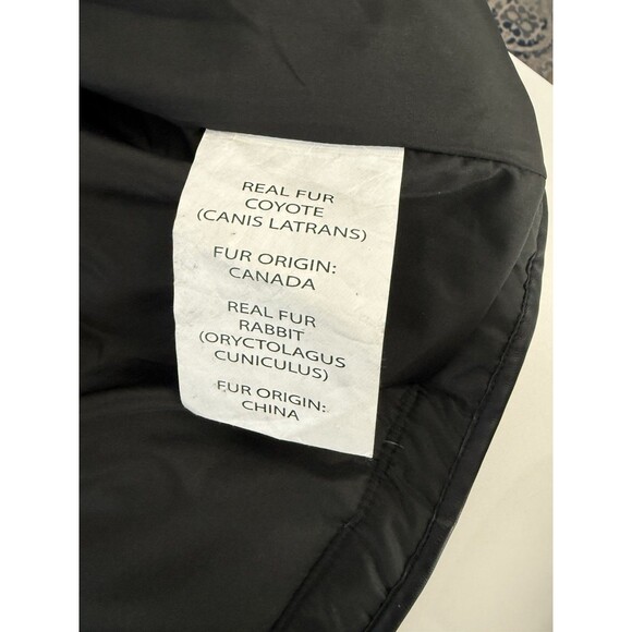 Black Pajar Cougar Women's Parka w/ Coyote Rabbit Fur Hood Size L Down Warm - Picture 16 of 17